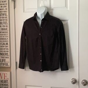 Banana Republic Classic Button Down Black Tailored Fit Shirt